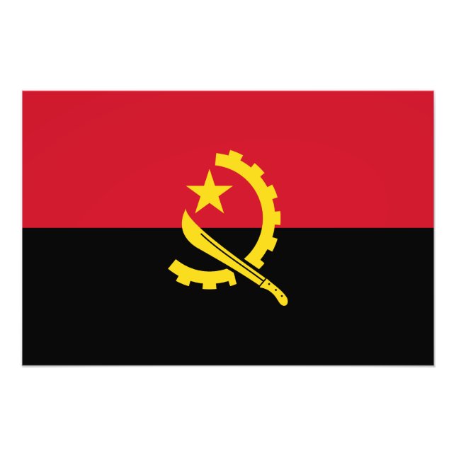 Patriotische angolanische Flagge Fotodruck (Vorne)