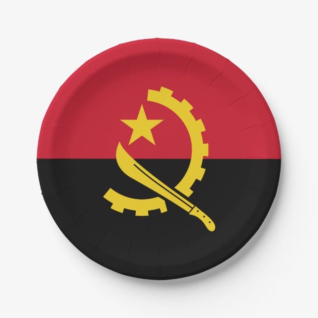 Patriotische angolanische Flagge Pappteller (Vorderseite)