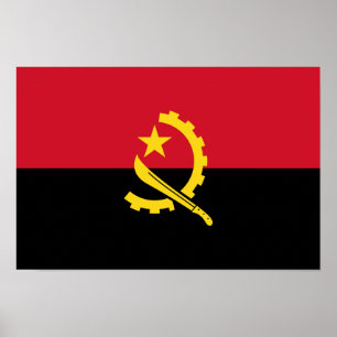 Patriotische angolanische Flagge Poster