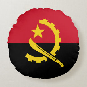 Patriotische angolanische Flagge Rundes Kissen