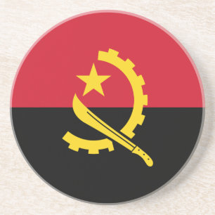 Patriotische angolanische Flagge Sandstein Untersetzer