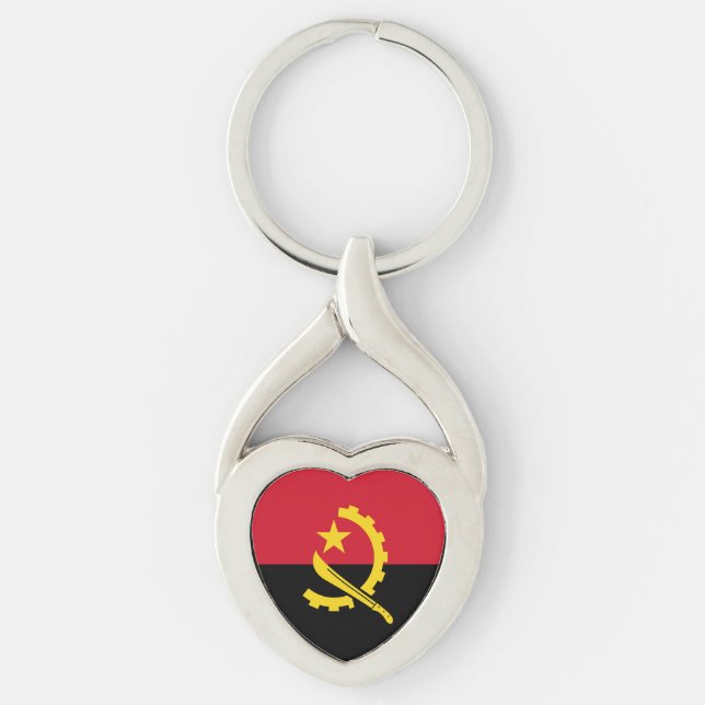 Patriotische angolanische Flagge Schlüsselanhänger (Vorderseite)
