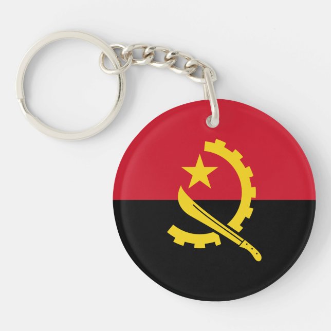 Patriotische angolanische Flagge Schlüsselanhänger (Vorderseite)
