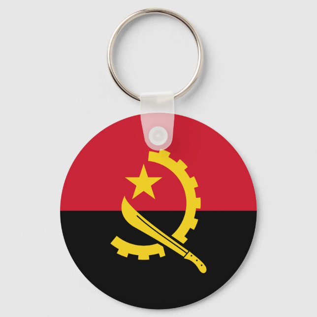 Patriotische angolanische Flagge Schlüsselanhänger (Vorderseite)