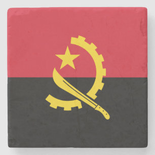 Patriotische angolanische Flagge Steinuntersetzer