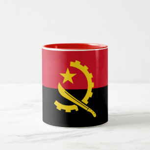 Patriotische angolanische Flagge Zweifarbige Tasse