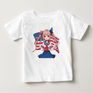 Patriotische Anime in den USA Baby T-shirt