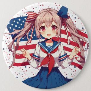 Patriotische Anime in den USA Button