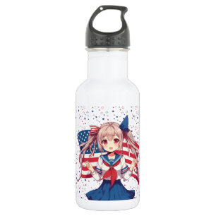 Patriotische Anime in den USA Edelstahlflasche