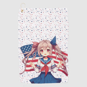 Patriotische Anime in den USA Golfhandtuch