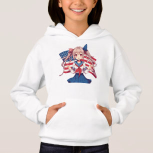 Patriotische Anime in den USA Hoodie