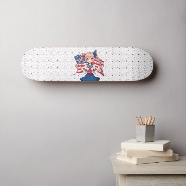 Patriotische Anime in den USA Skateboard (Wandkunst (Horz))