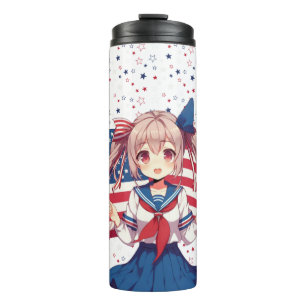 Patriotische Anime in den USA Thermosbecher