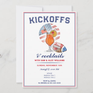 Patriotische Anstoßfeiern & Cocktails Football-Spi Einladung