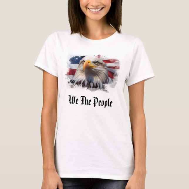 *~* Patriotische AP27 American Flag Bald Eagle T-Shirt (Vorderseite)