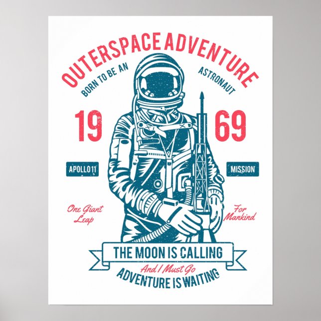 Patriotische Apollo-11-Mission Poster (Vorne)