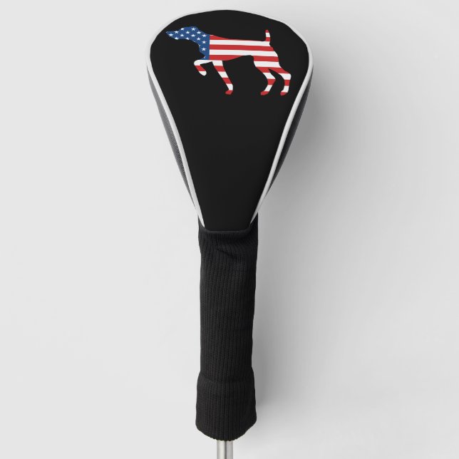 Patriotische APS-Dog-Pointierung Golf Headcover (Vorderseite)