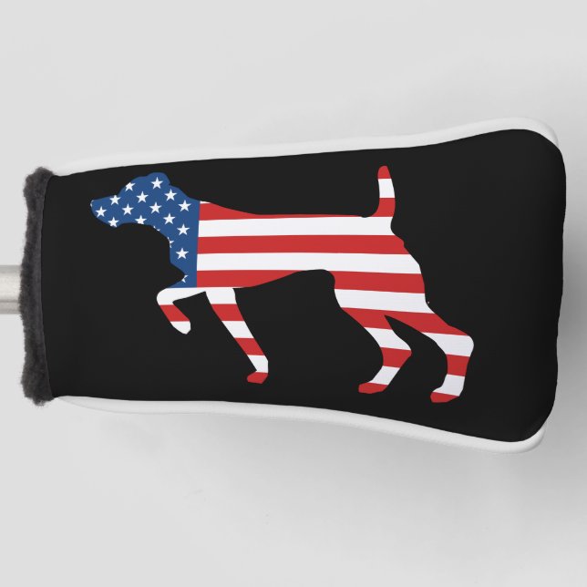 Patriotische APS-Dog-Pointierung Golf Headcover (Vorderseite)