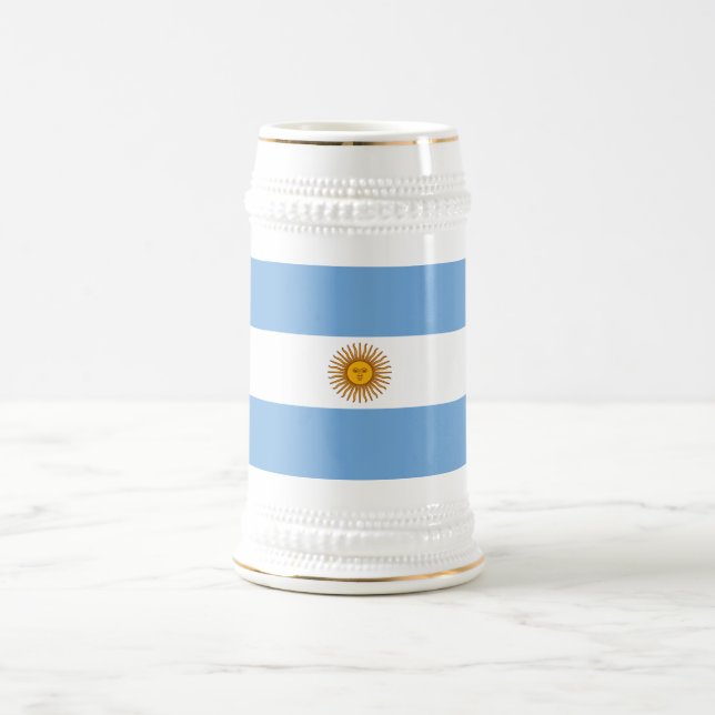 Patriotische argentinische Flagge Bierglas (Mittel)
