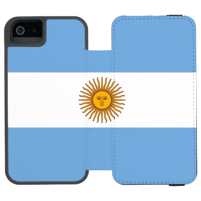 Patriotische argentinische Flagge Incipio iPhone Geldbeutel-Hülle (Folio Geöffnet)