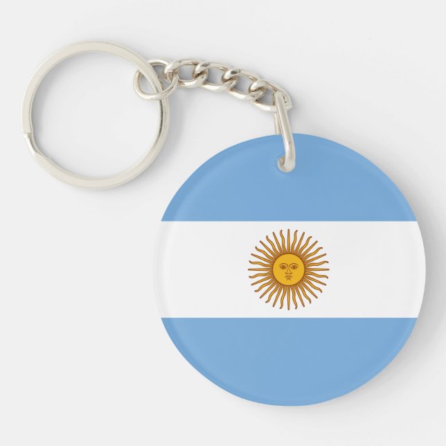 Patriotische argentinische Flagge Schlüsselanhänger (Vorderseite)