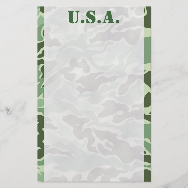 Patriotische Armee-kundenspezifisches grünes Briefpapier (Vorderseite)