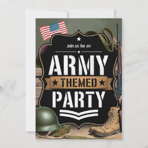 Patriotische Armee-Party Militärfeier Einladung