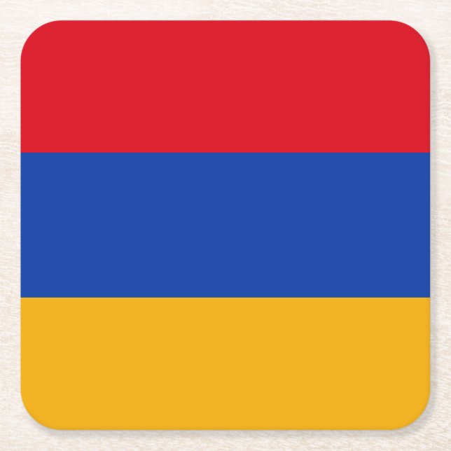 Patriotische armenische Flagge Rechteckiger Pappuntersetzer (Vorderseite)