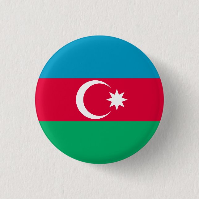 Patriotische aserbaidschanische Flagge Button (Vorderseite)