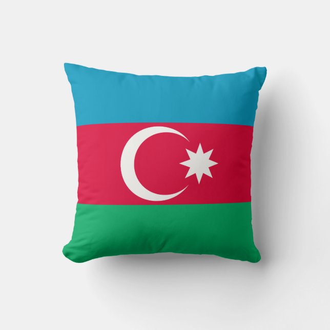 Patriotische aserbaidschanische Flagge Kissen (Vorderseite)
