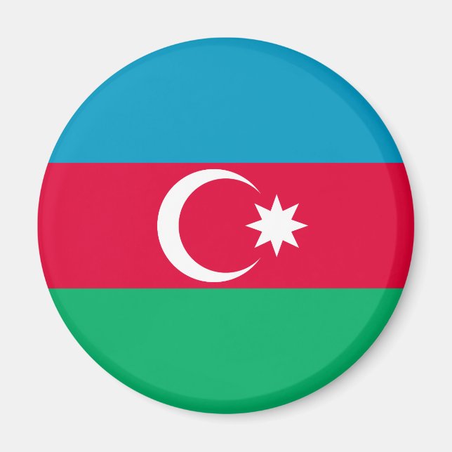 Patriotische aserbaidschanische Flagge Magnet (Vorne)