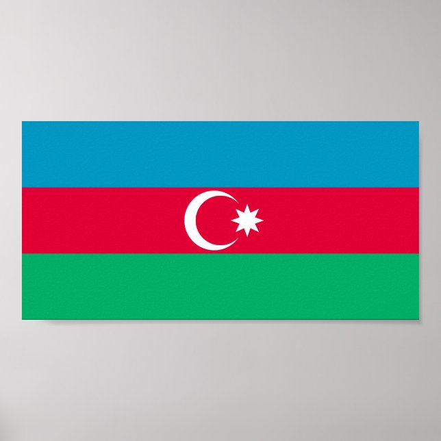 Patriotische aserbaidschanische Flagge Poster (Vorne)