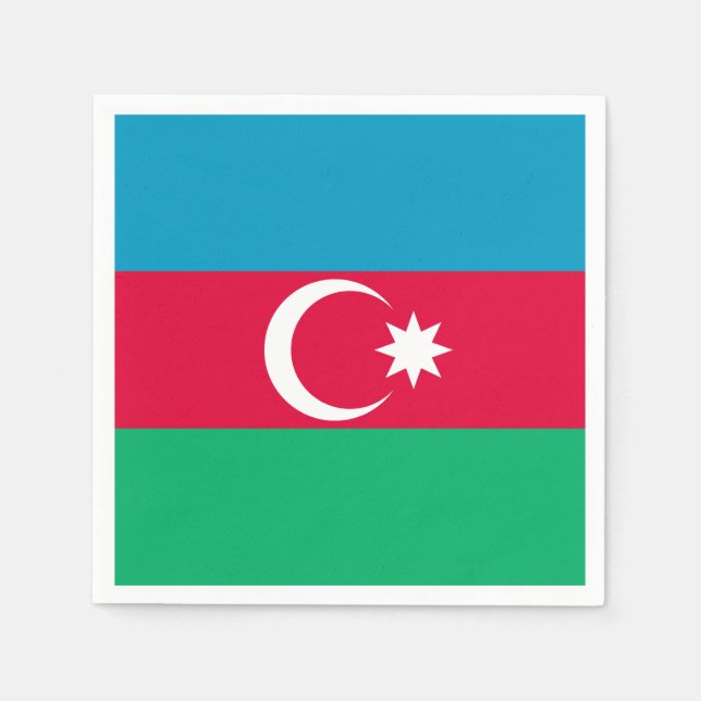 Patriotische aserbaidschanische Flagge Serviette (Vorderseite)