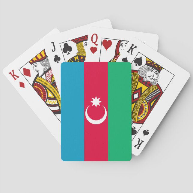 Patriotische aserbaidschanische Flagge Spielkarten (Rückseite)