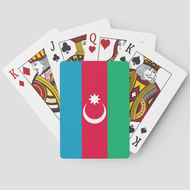 Patriotische aserbaidschanische Flagge Spielkarten (Rückseite)