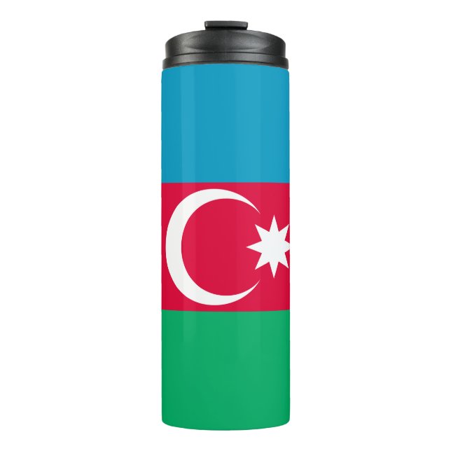 Patriotische aserbaidschanische Flagge Thermosbecher (Vorderseite)