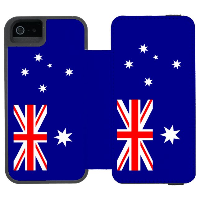Patriotische australische Flagge Incipio iPhone Geldbeutel-Hülle (Folio Geöffnet)