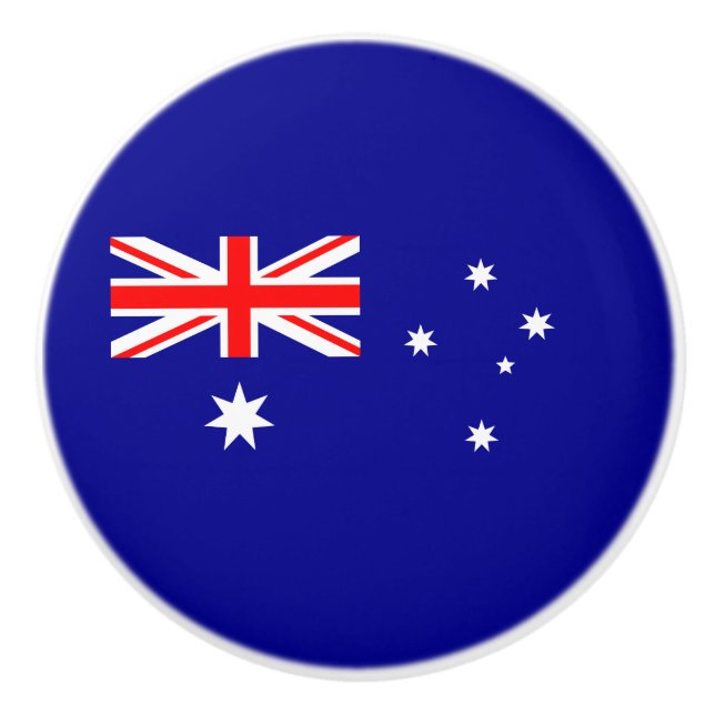 Patriotische australische Flagge Keramikknauf (Vorderseite)