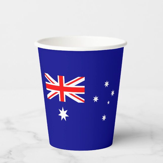 Patriotische australische Flagge Pappbecher (Vorderseite)