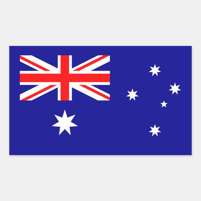 Patriotische australische Flagge Rechteckiger Aufkleber (Vorderseite)