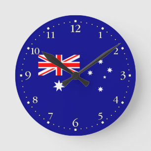 Patriotische australische Flagge Rund Uhr