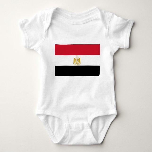 Patriotische Babybodysuit mit Flagge Ägypten Baby Strampler (Vorderseite)