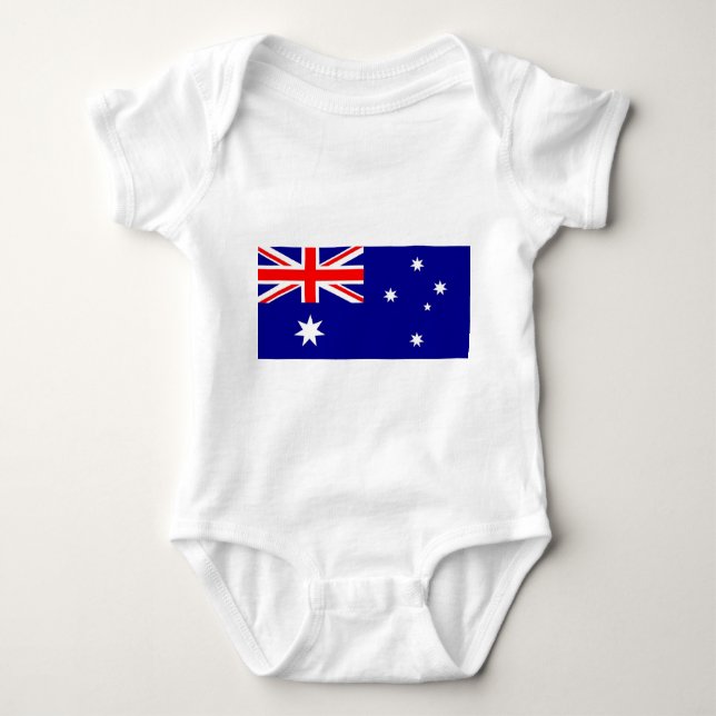 Patriotische Babybodysuit mit Flagge Australien Baby Strampler (Vorderseite)