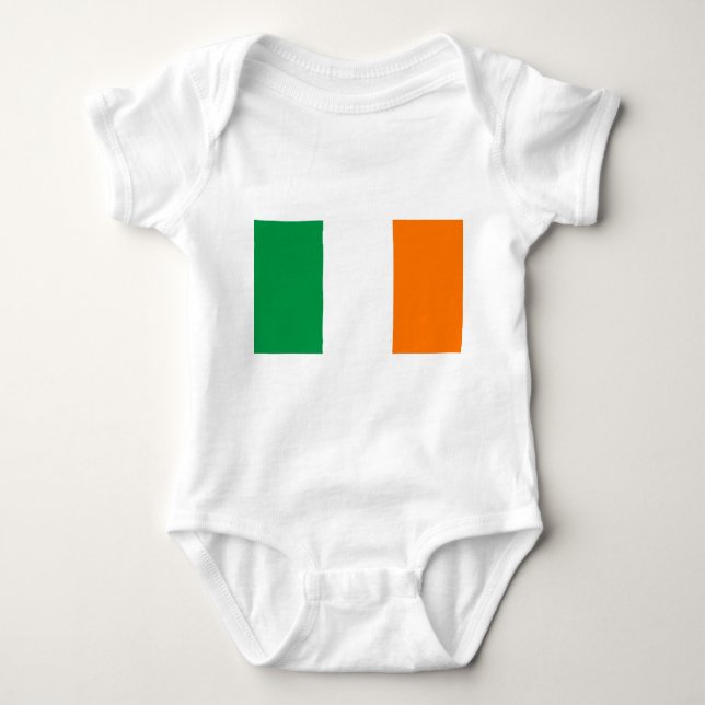 Patriotische Babybodysuit mit Flagge Irland Baby Strampler (Vorderseite)