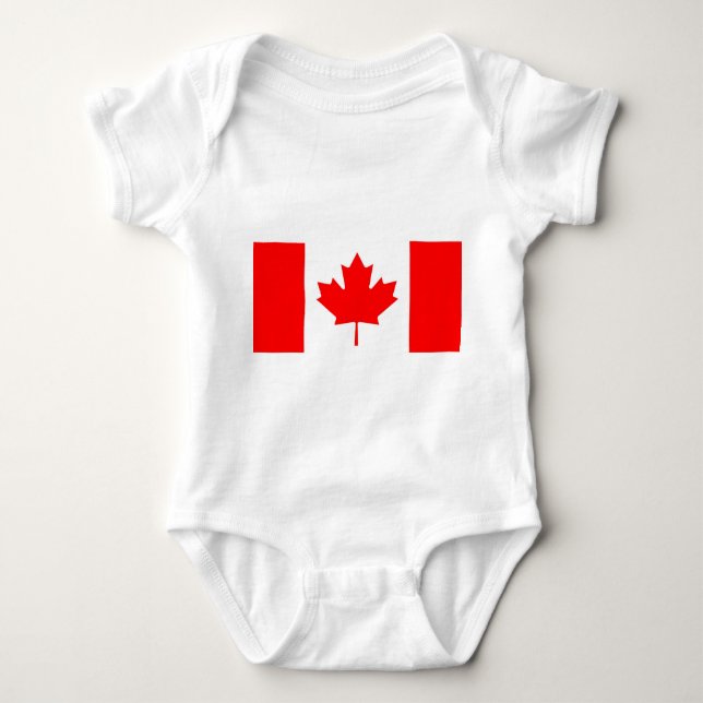 Patriotische Babybodysuit mit Flagge Kanada Baby Strampler (Vorderseite)