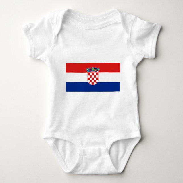 Patriotische Babybodysuit mit Flagge Kroatien Baby Strampler (Vorderseite)