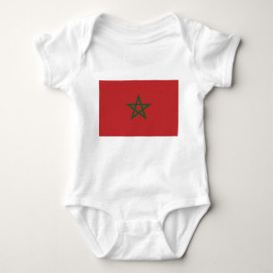 Patriotische Babybodysuit mit Flagge Marokko Baby Strampler
