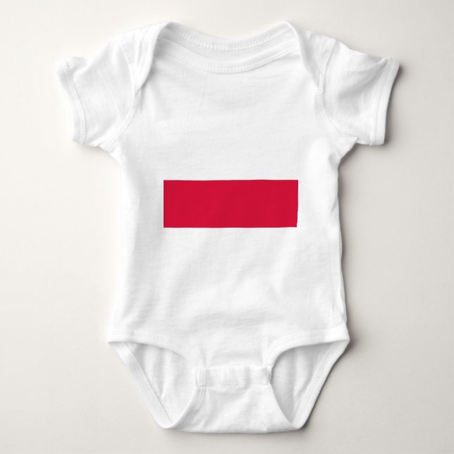Patriotische Babybodysuit mit Flagge Polen Baby Strampler (Vorderseite)
