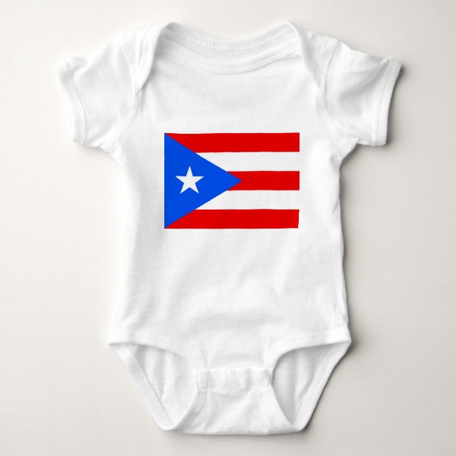 Patriotische Babybodysuit mit Flagge Puerto Rico Baby Strampler (Vorderseite)