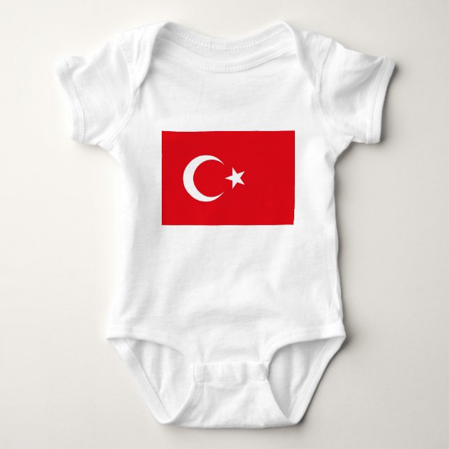 Patriotische Babybodysuit mit Flagge Türkei Baby Strampler (Vorderseite)